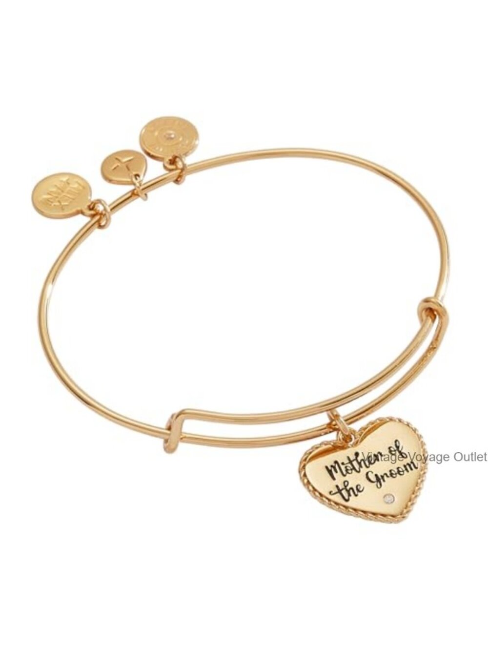 Expandable Mother of the Groom Heart Bangle Bracelet Nickel Free